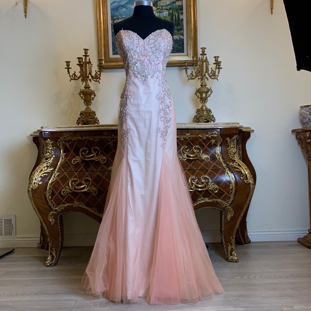Meiercollection formal pageant rhinestone embroidery prom dress